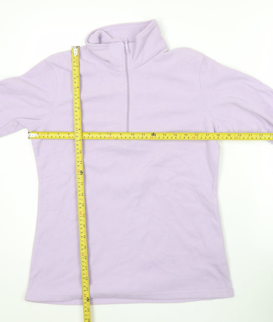 Mountain Warehouse Women’s Purple Fleece Sweatshirt M Half Zip Lightweight
