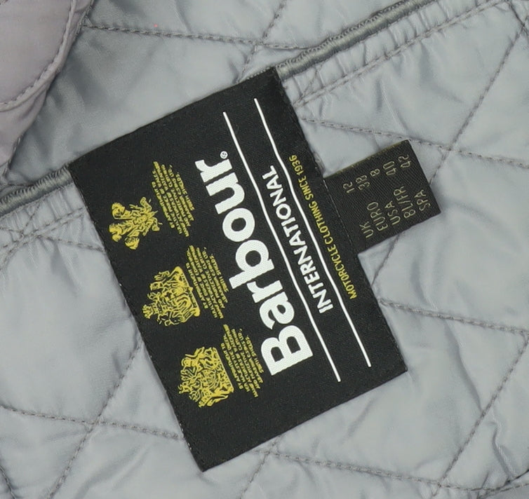 Barbour Women Purple Quilted Belted Motorcycle Jacket Size 12