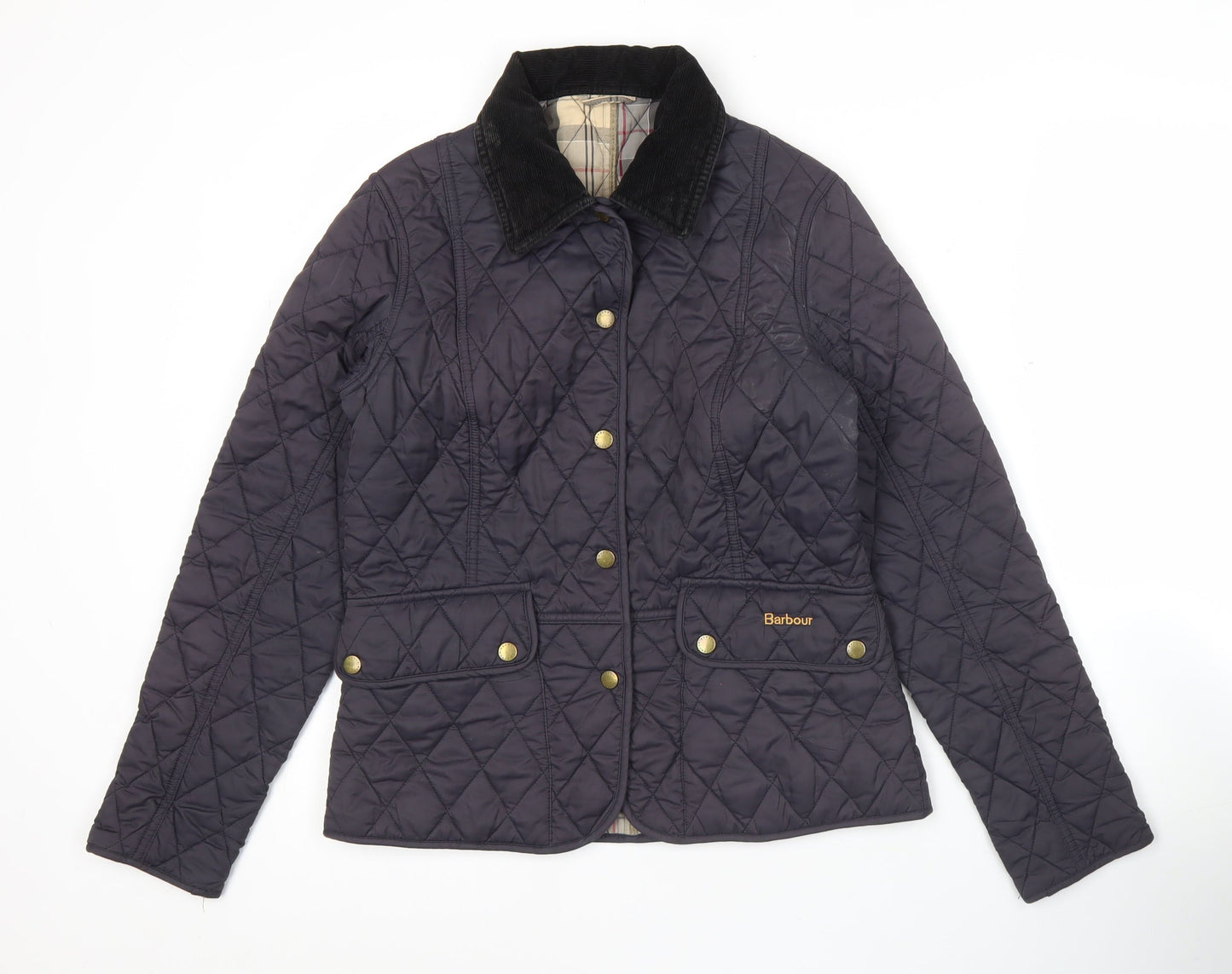 Barbour Womens Blue Quilted Jacket Size 18 Mid-Length Classic