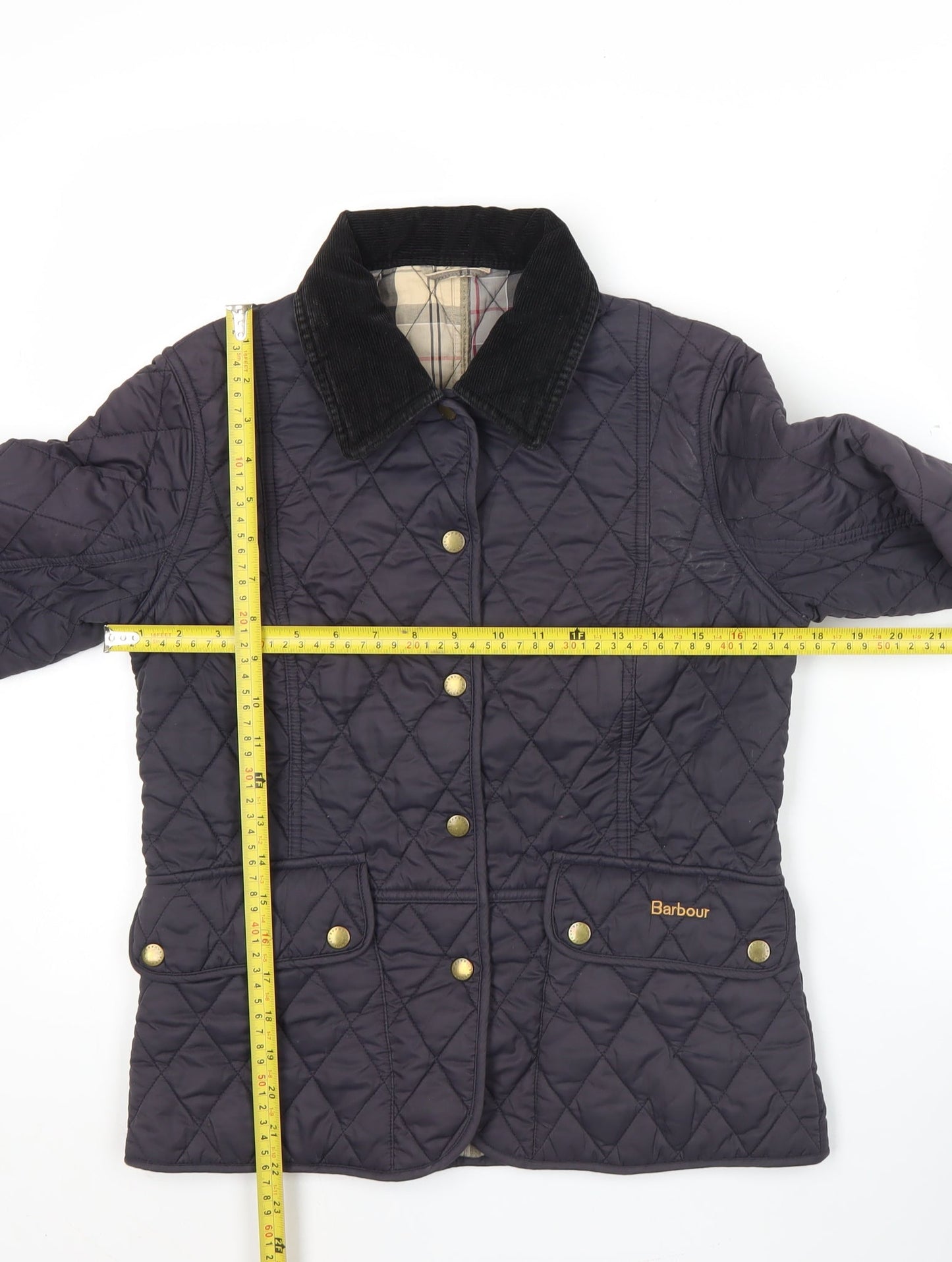 Barbour Womens Blue Quilted Jacket Size 18 Mid-Length Classic