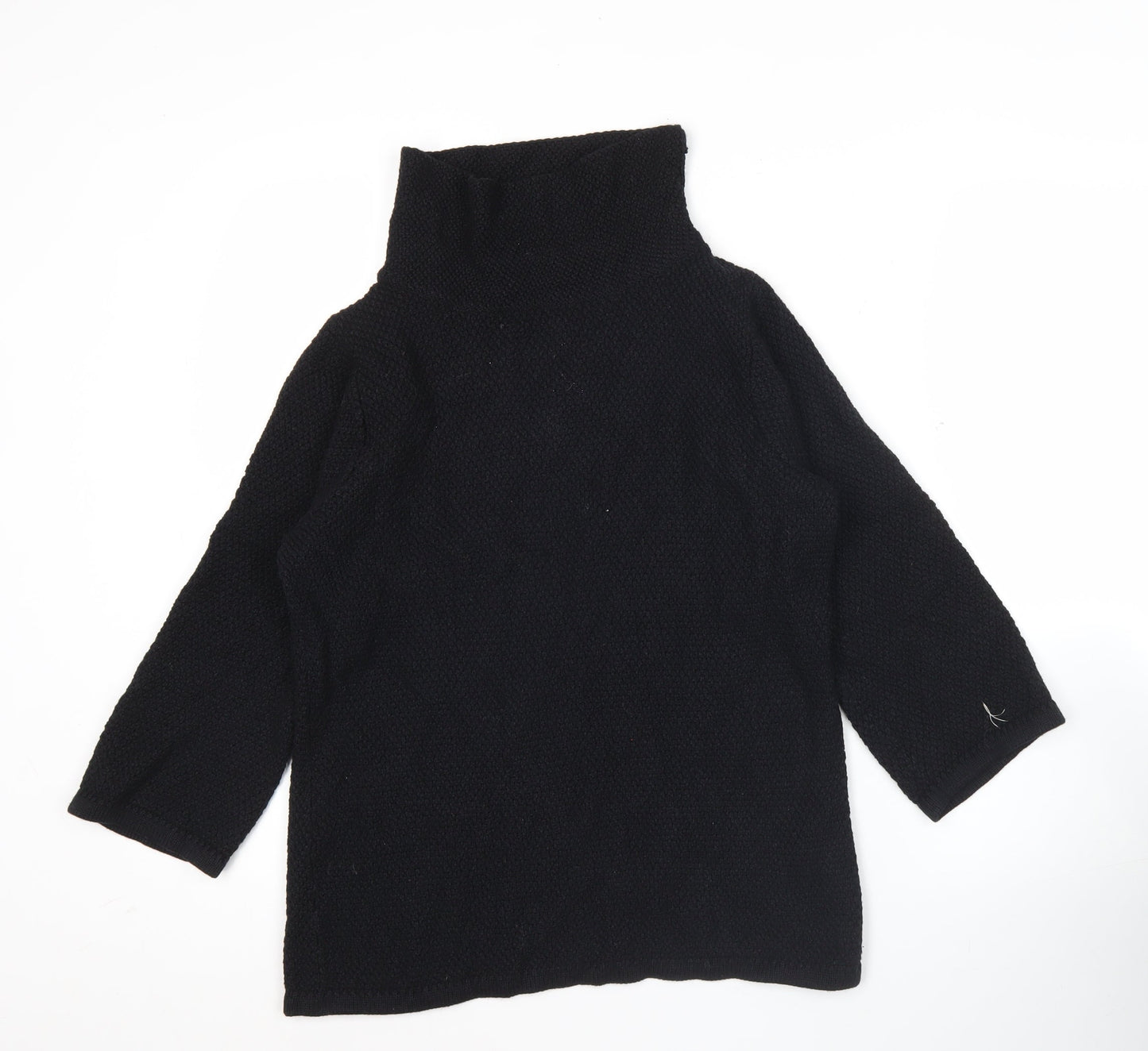 Boden Women’s Black Wool Cotton Roll Neck Jumper Size 14