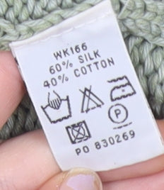 Boden Women’s Green Silk Cotton Collared Cardigan Size 14