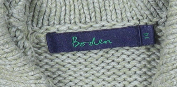 Boden Women’s Green Silk Cotton Collared Cardigan Size 14
