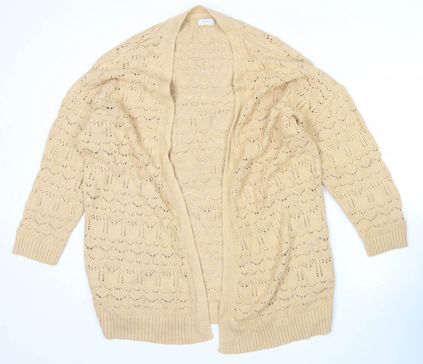 Fat Face Women’s Beige Open Knit Cardigan UK 16 Casual