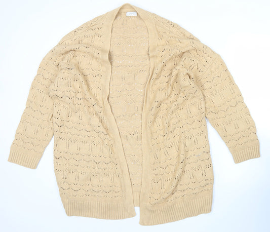 Fat Face Women’s Beige Open Knit Cardigan UK 16 Casual