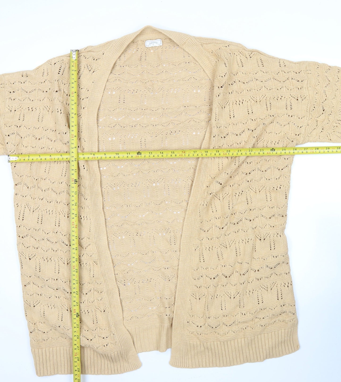 Fat Face Women’s Beige Open Knit Cardigan UK 16 Casual