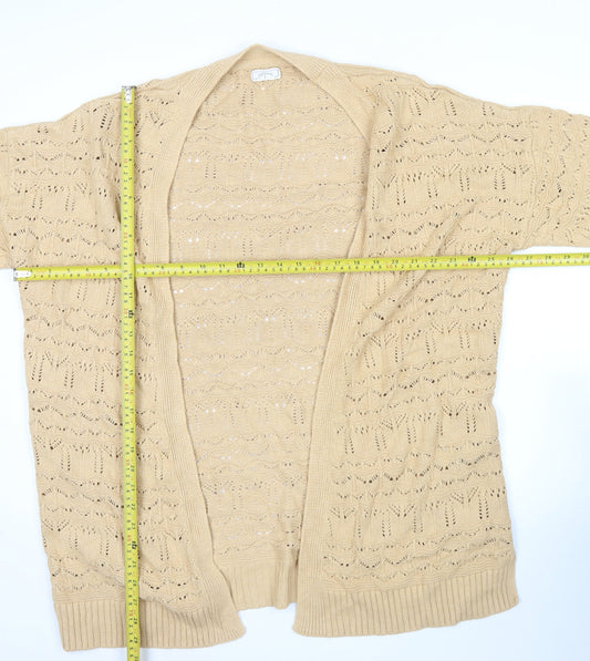 Fat Face Women’s Beige Open Knit Cardigan UK 16 Casual