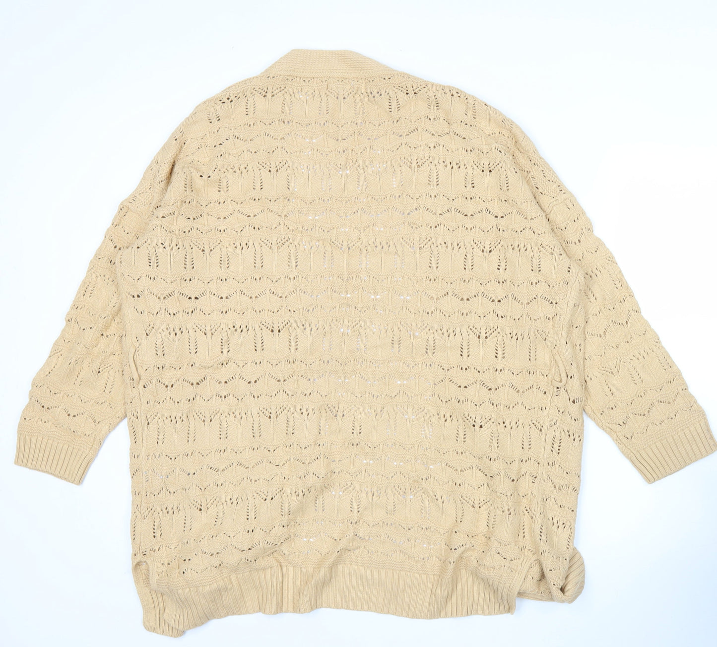 Fat Face Women’s Beige Open Knit Cardigan UK 16 Casual