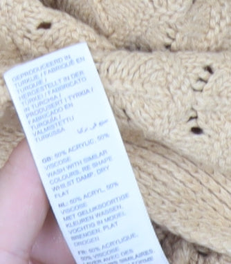 Fat Face Women’s Beige Open Knit Cardigan UK 16 Casual