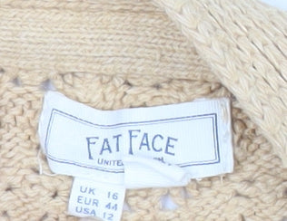 Fat Face Women’s Beige Open Knit Cardigan UK 16 Casual