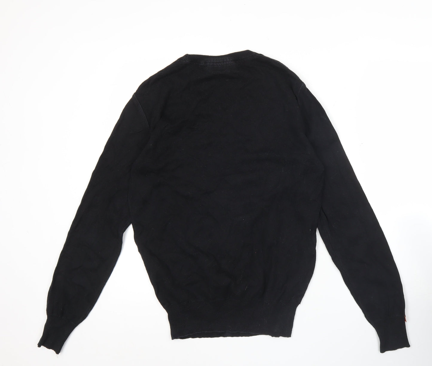 Superdry Men’s Black Cotton Pullover Jumper Size S Crew Neck