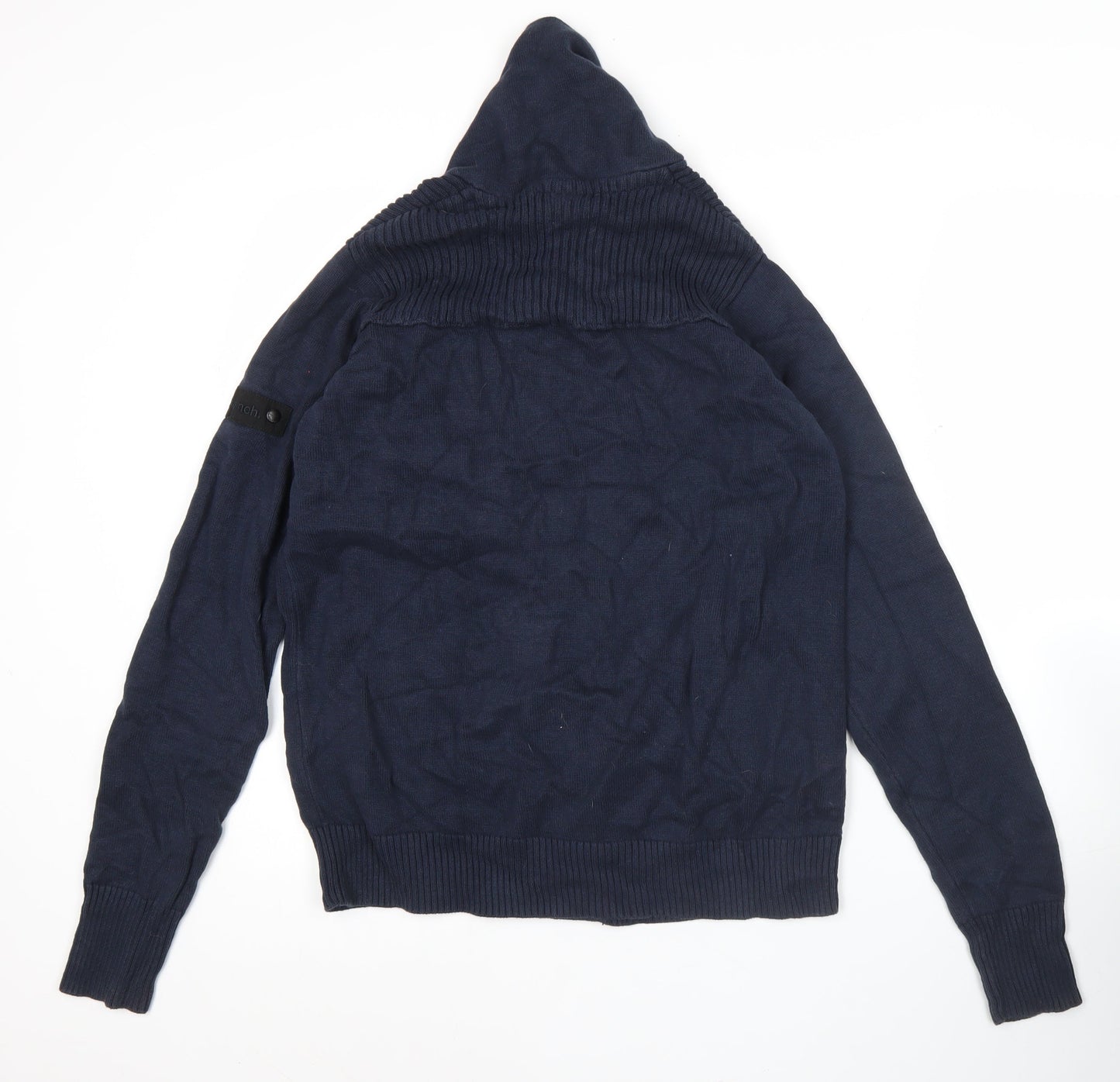 Bench Men’s Blue Hooded Cotton Cardigan Jumper Size L