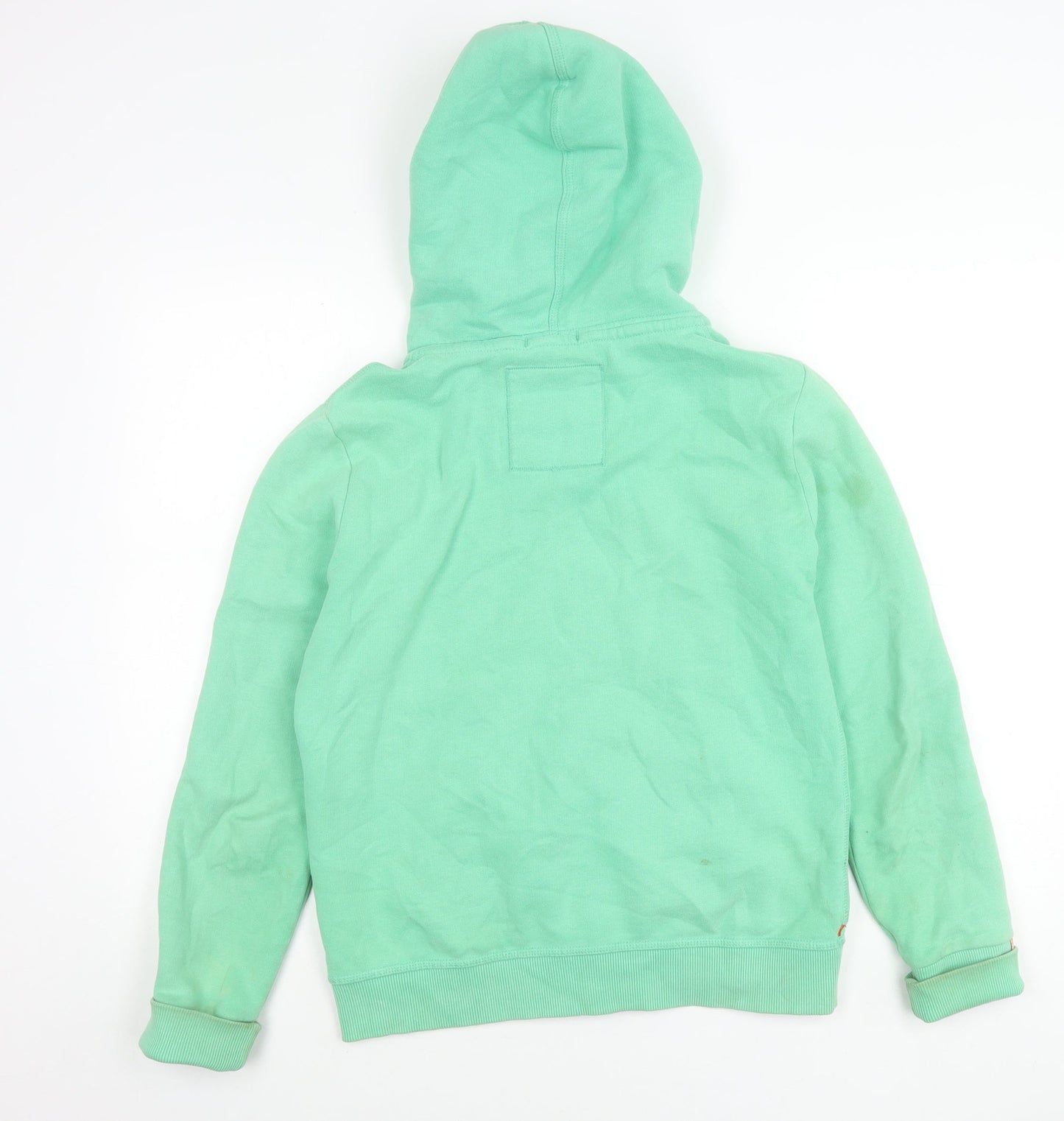 Superdry Women Green Hooded Zip Jacket M Cotton Blend Casual