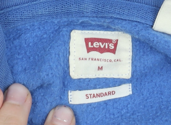 Levi's Men's Blue Pullover Hoodie M Classic Logo Graphic Fleece