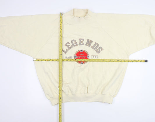 Coconut Club Classics Unisex Ivory Pullover Sweatshirt L Embroidered Logo