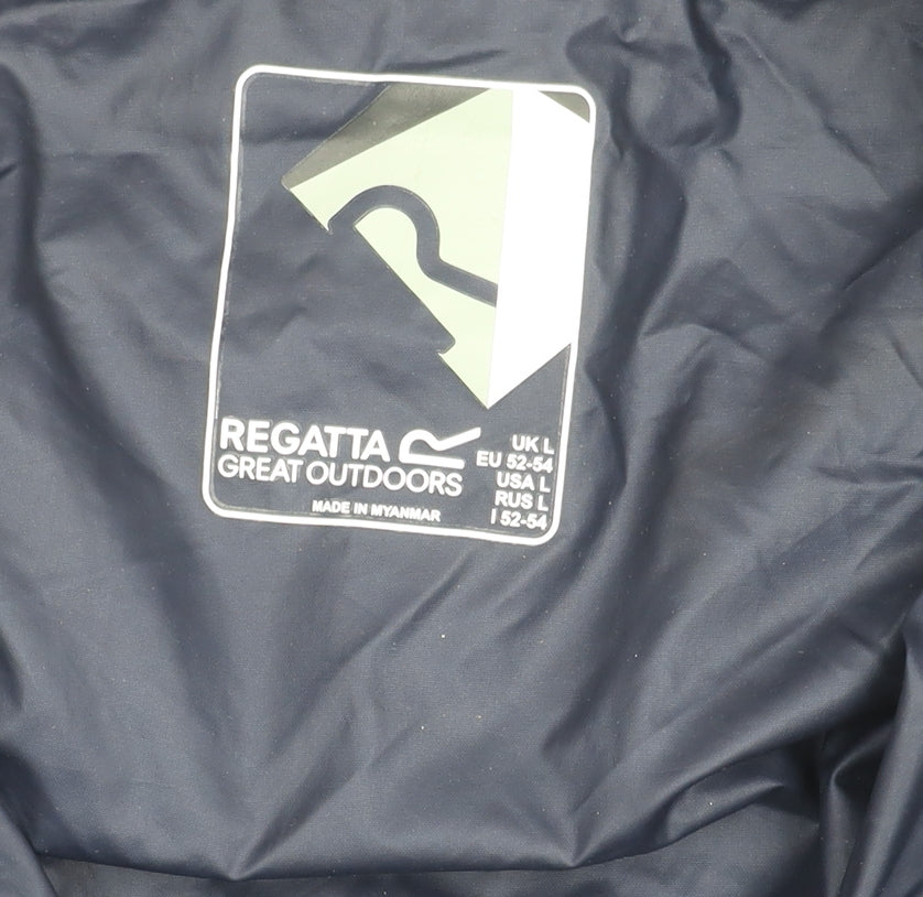 Regatta Men's Blue L Lightweight Hooded Rain Coat Jacket Outdoor