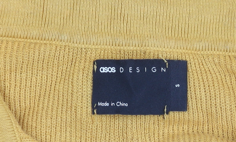 Additional view of ASOS Men’s Yellow Collared Cotton jumper, size S