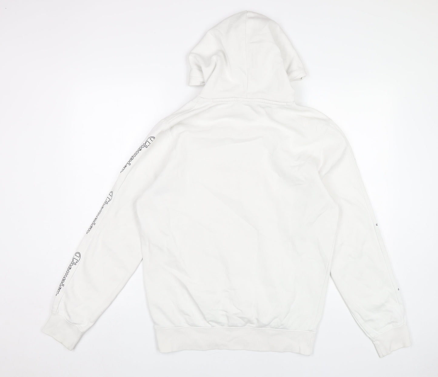 Champion Men's White Pullover Hoodie M Logo Graphic Sportswear