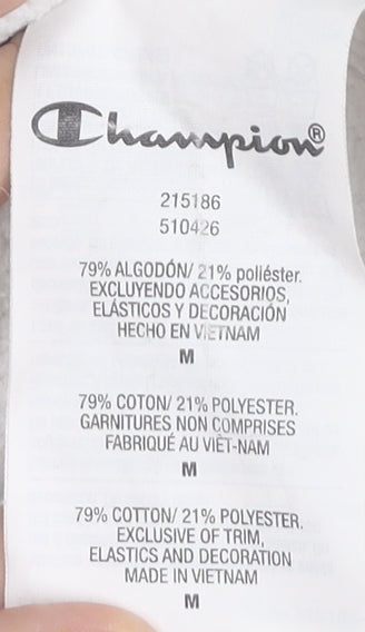 Champion Men's White Pullover Hoodie M Logo Graphic Sportswear