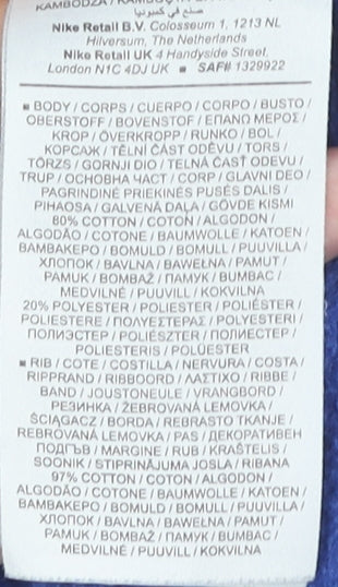 Nike Boys Blue Pullover Sweatshirt M 10-11Y Long Sleeve Logo Graphic