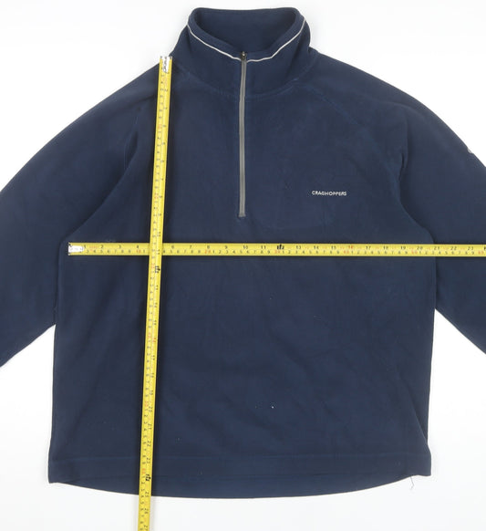 Craghoppers Mens Blue Fleece Sweatshirt M 1/4 Zip Outdoor Pullover