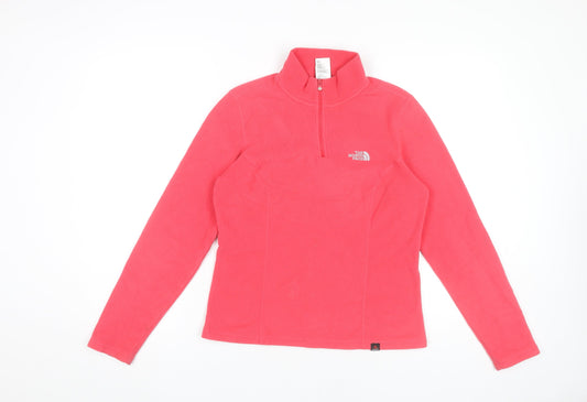 The North Face Womens Pink Fleece Sweatshirt Small 1/4 Zip Outdoor