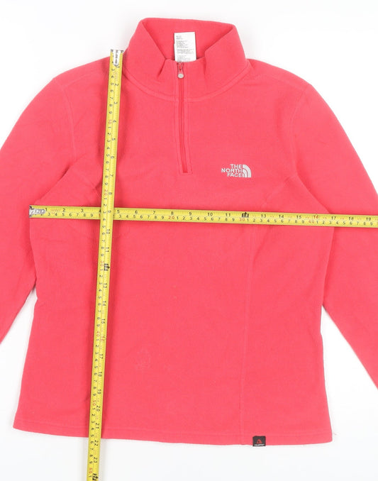 The North Face Womens Pink Fleece Sweatshirt Small 1/4 Zip Outdoor