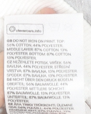 Additional view of H&M girls’ grey pink white colourblock hoodie 9-10y half zip hooded sweatshirt