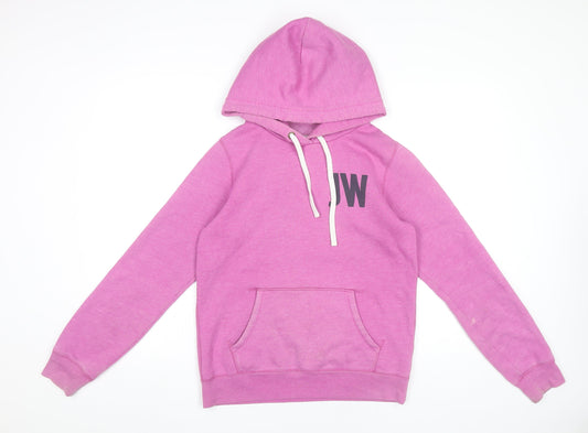 Jack Wills Womens Pink Hoodie UK 10 Cotton Blend Pullover