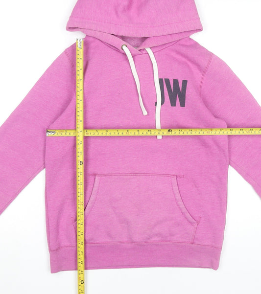 Jack Wills Womens Pink Hoodie UK 10 Cotton Blend Pullover