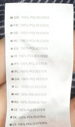 Trespass Womens Blue Full Zip Hoodie UK 12 Polyester Striped Outdoor