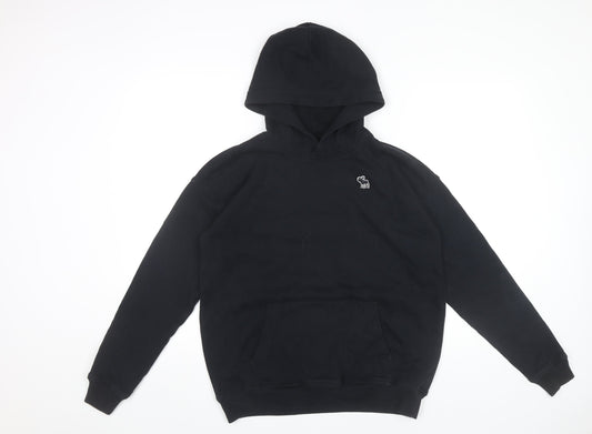 Abercrombie Kids Boys Black Pullover Hoodie 13-14Y Logo Fleece Casual