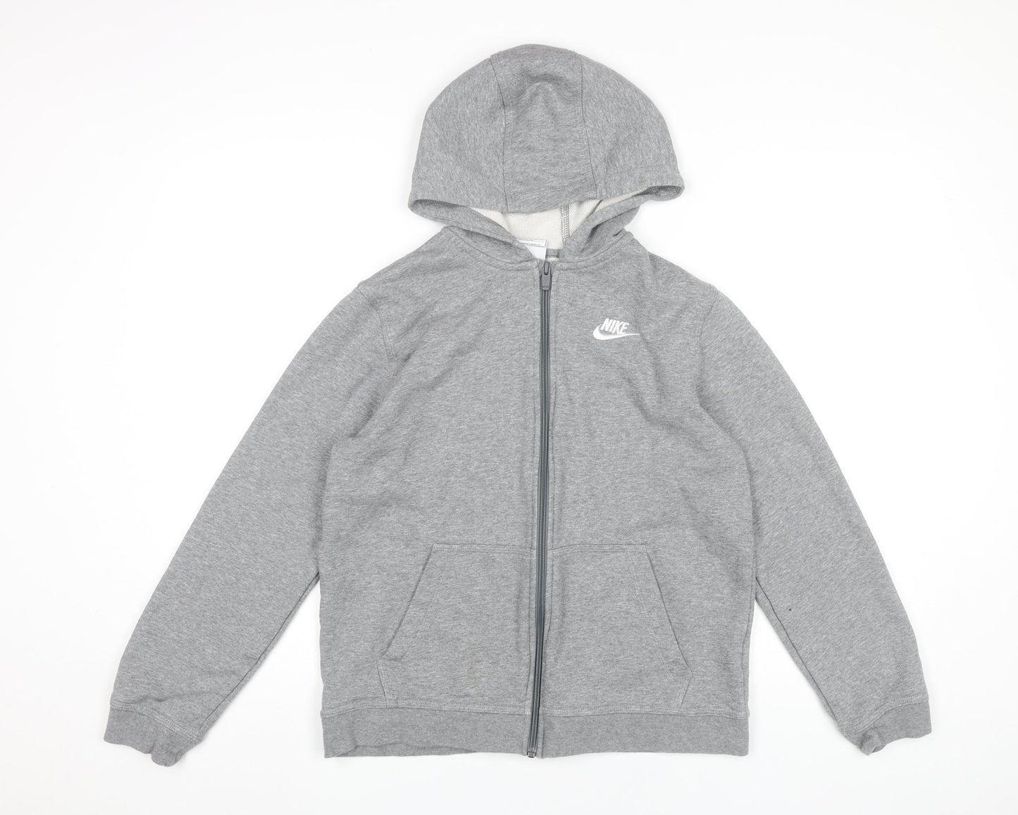 Nike Boys Grey XL Full Zip Hoodie Sweatshirt Jacket Cotton Blend