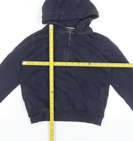 Jack Wills Boys Blue Hoodie 9-10Y Henley 1/2 Zip Cotton Blend