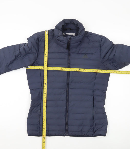 Adidas Womens Blue Puffer Jacket UK 8-10 Lightweight Insulated Coat