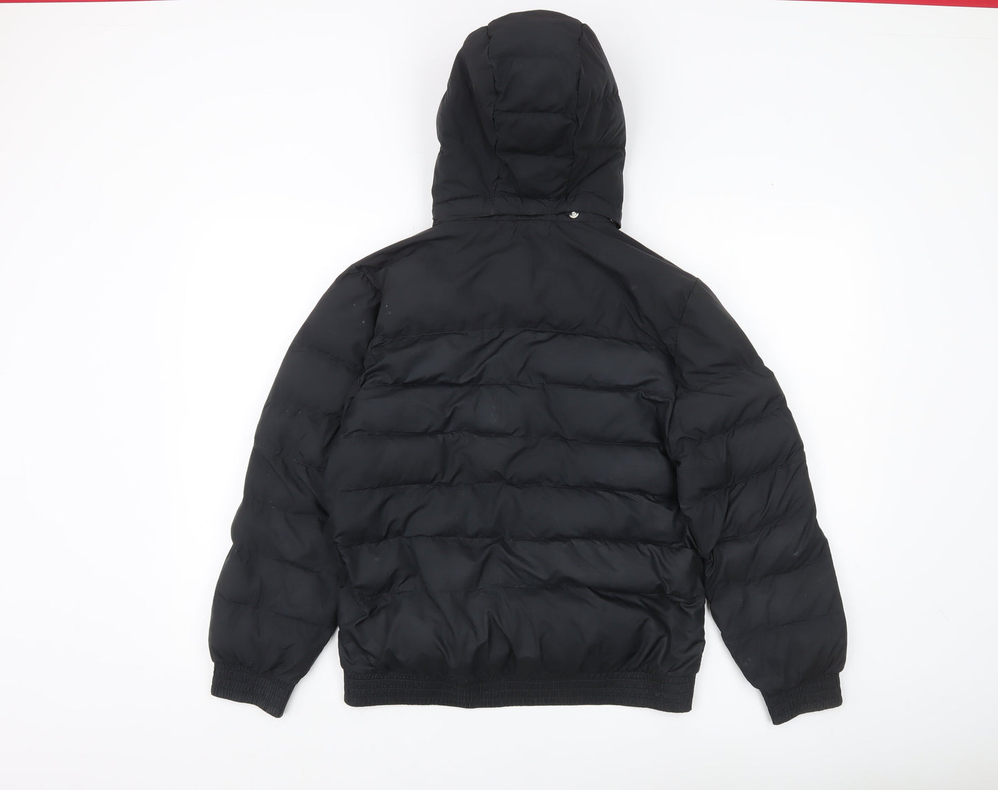 Nike Boys Black 12-13 Years Puffer Jacket Hooded Quilted Winter Coat