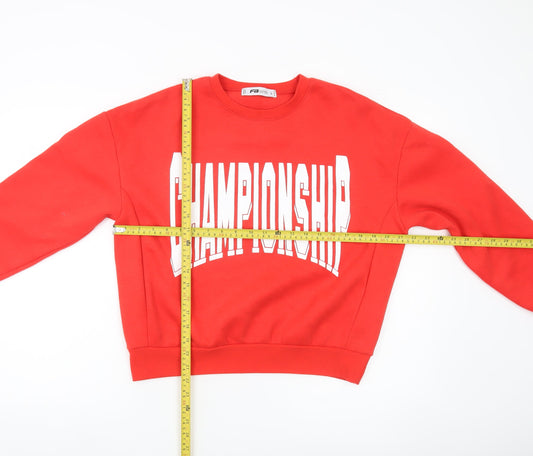 FB Sister Womens Red Championship Graphic Sweatshirt Size S