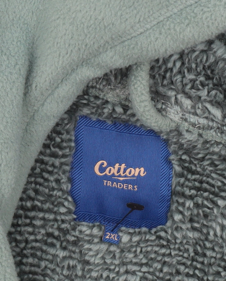 Cotton Traders Men’s Green 2XL 50-52" Hooded Fleece Zip Jacket