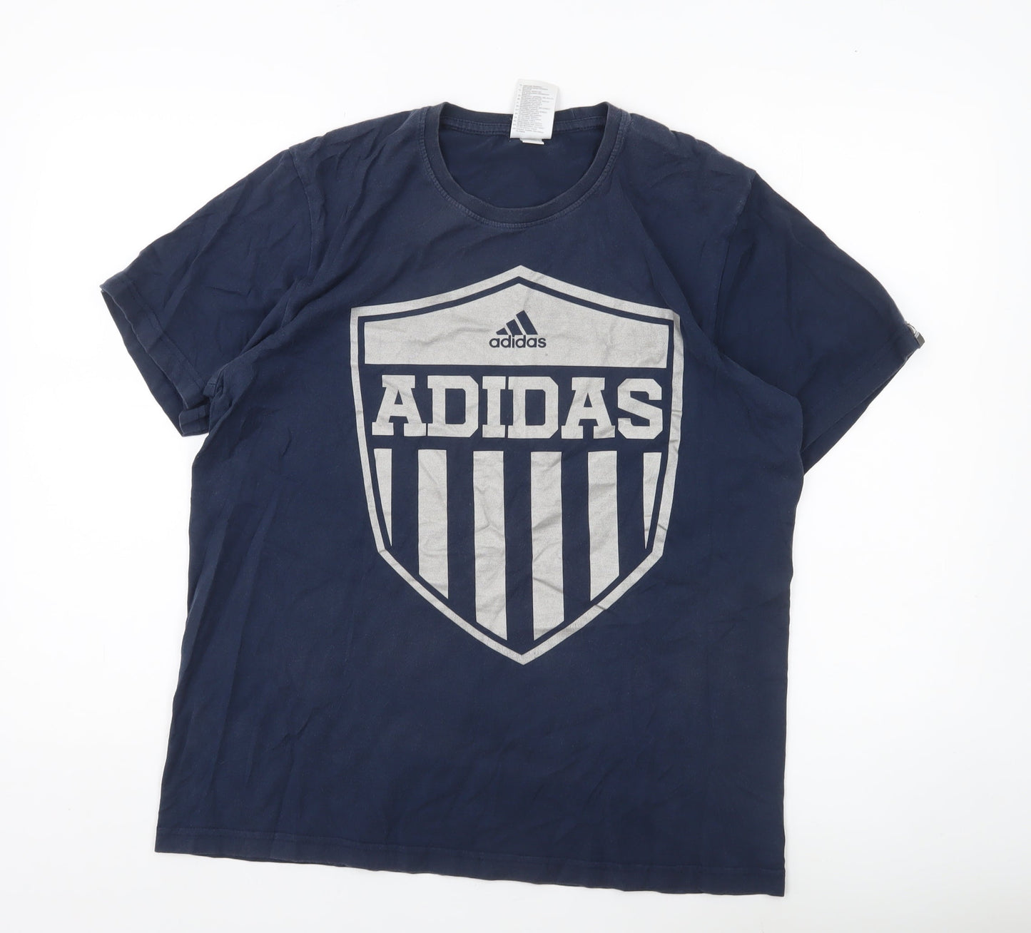 Adidas Men’s Blue Large Graphic Logo Sports T-Shirt