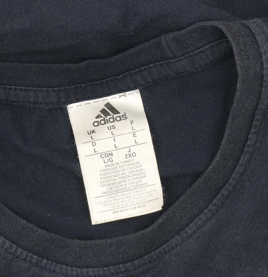 Adidas Men’s Blue Large Graphic Logo Sports T-Shirt
