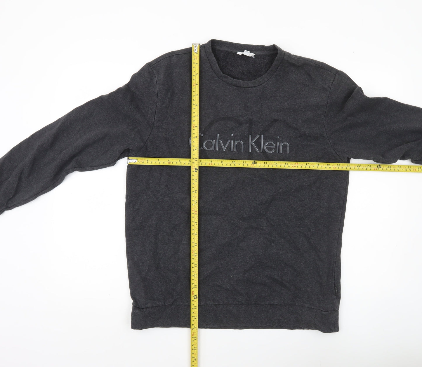Calvin Klein Men's Grey Logo Pullover Sweatshirt Size L