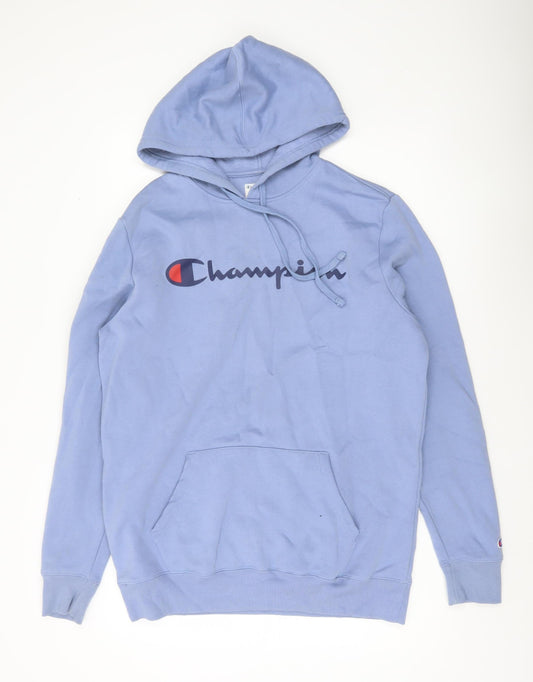 Champion Men’s Blue Pullover Hoodie Medium Logo Sweatshirt