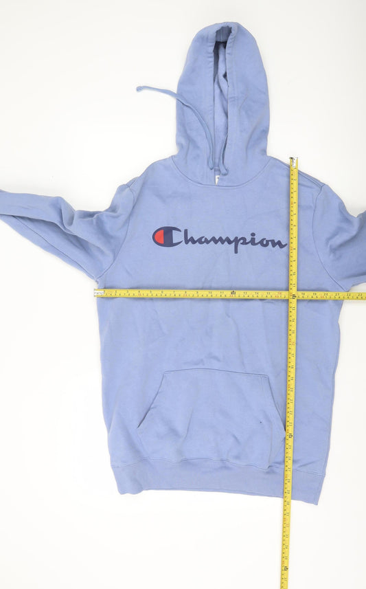 Champion Men’s Blue Pullover Hoodie Medium Logo Sweatshirt