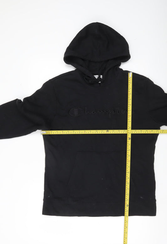 Champion Men’s Black Pullover Hoodie Medium Logo Hooded Sweatshirt