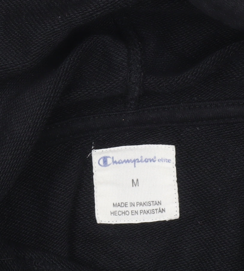 Champion Men’s Black Pullover Hoodie Medium Logo Hooded Sweatshirt
