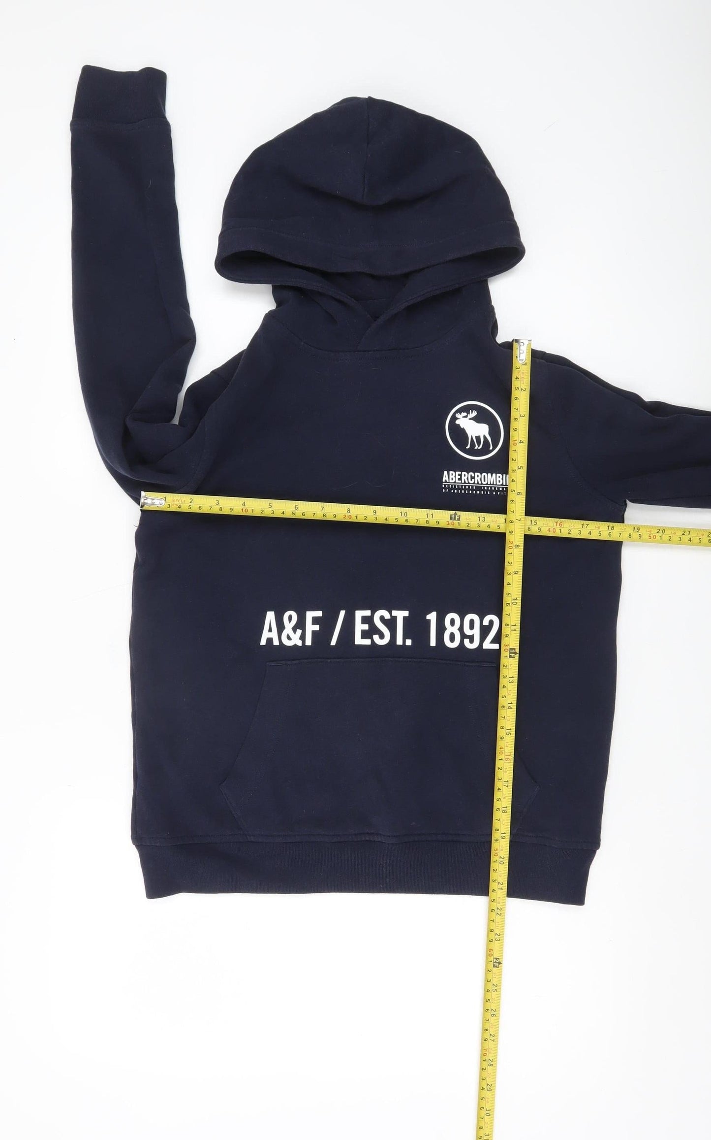 Abercrombie Kids Boys Blue Pullover Hoodie 13-14 Years Logo Print