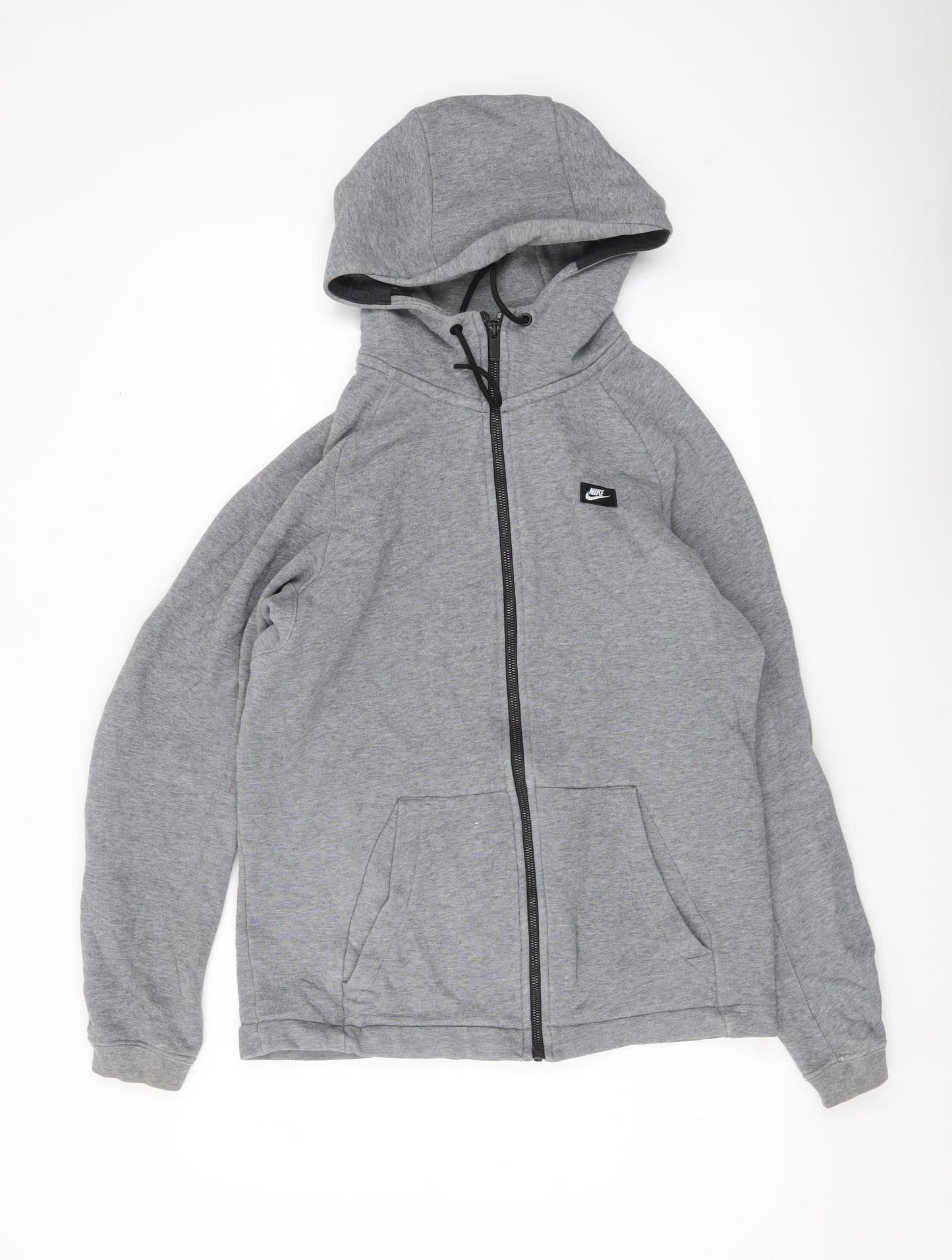 Nike Men's Grey Full Zip Hoodie Small Regular Fit Cotton Blend