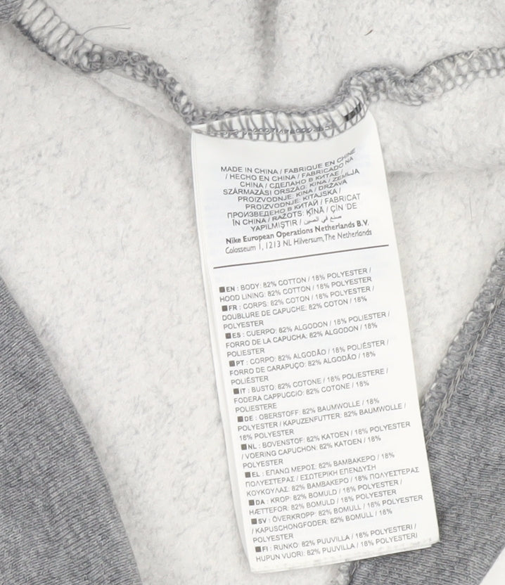 Nike Men's Grey Full Zip Hoodie Small Regular Fit Cotton Blend