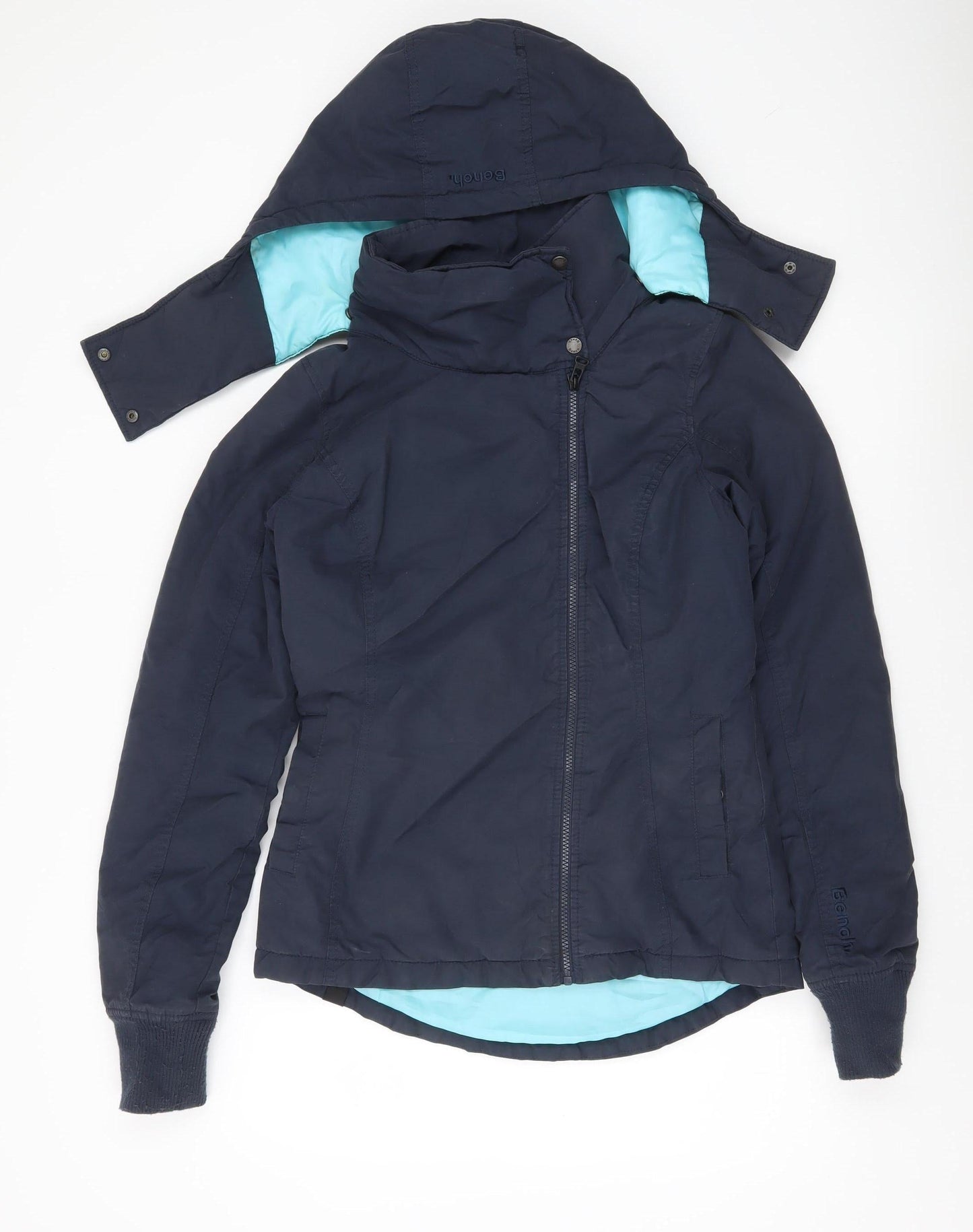 Bench Womens Blue Small Hooded Puffer Jacket Coat