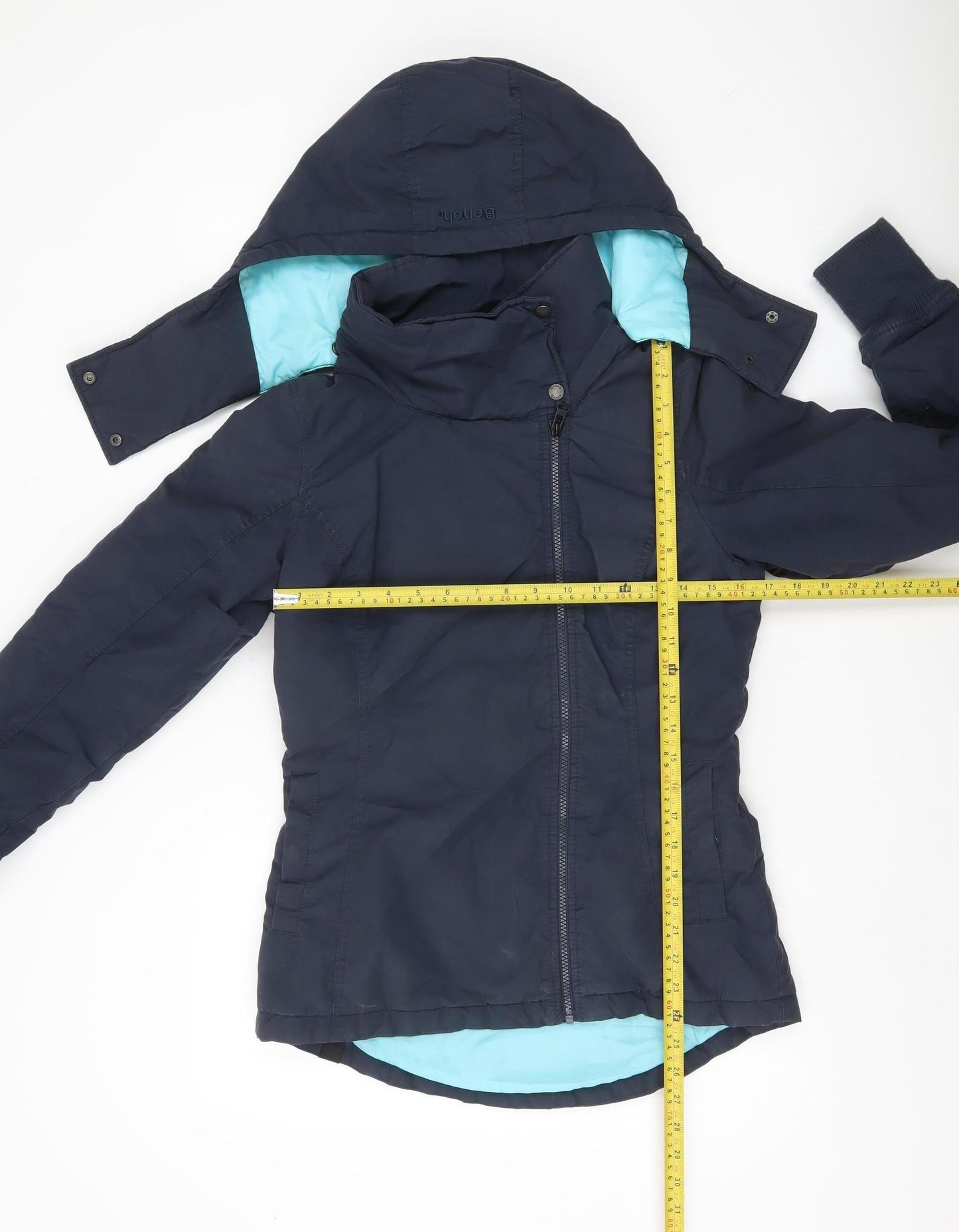 Bench Womens Blue Small Hooded Puffer Jacket Coat